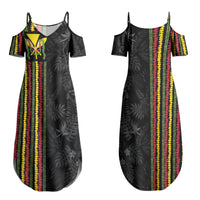 Hawaii Lei Kanaka Maoli Flag Couples Matching Summer Maxi Dress and Long Sleeve Button Shirt Tropical Vibes LT05 - Polynesian Pride