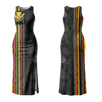 Hawaii Lei Kanaka Maoli Flag Family Matching Tank Maxi Dress and Hawaiian Shirt Tropical Vibes LT05 Mom's Dress Black - Polynesian Pride