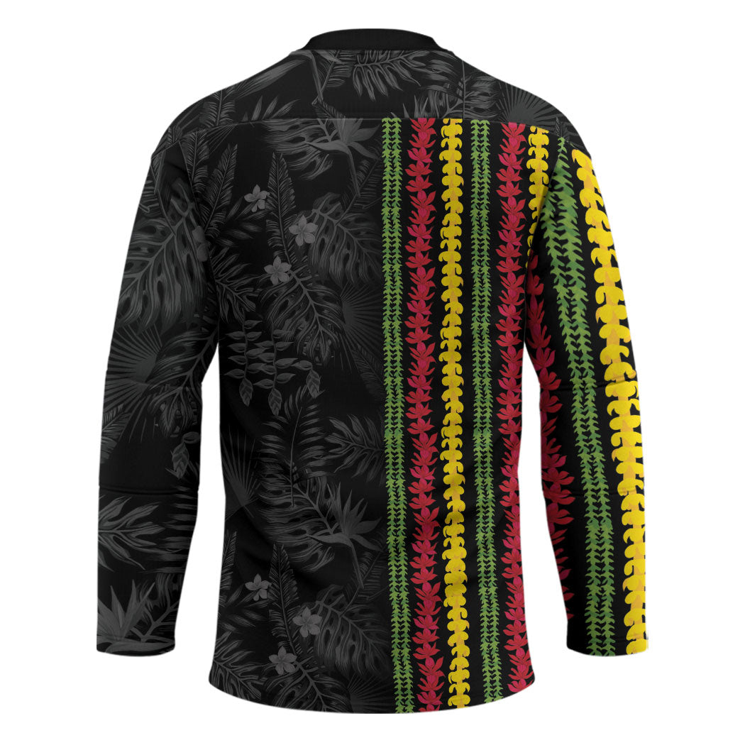 Hawaii Lei Kanaka Maoli Flag Hockey Jersey Tropical Vibes LT05 - Polynesian Pride