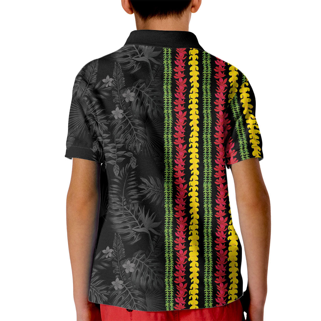 Hawaii Lei Kanaka Maoli Flag Kid Polo Shirt Tropical Vibes LT05 - Polynesian Pride