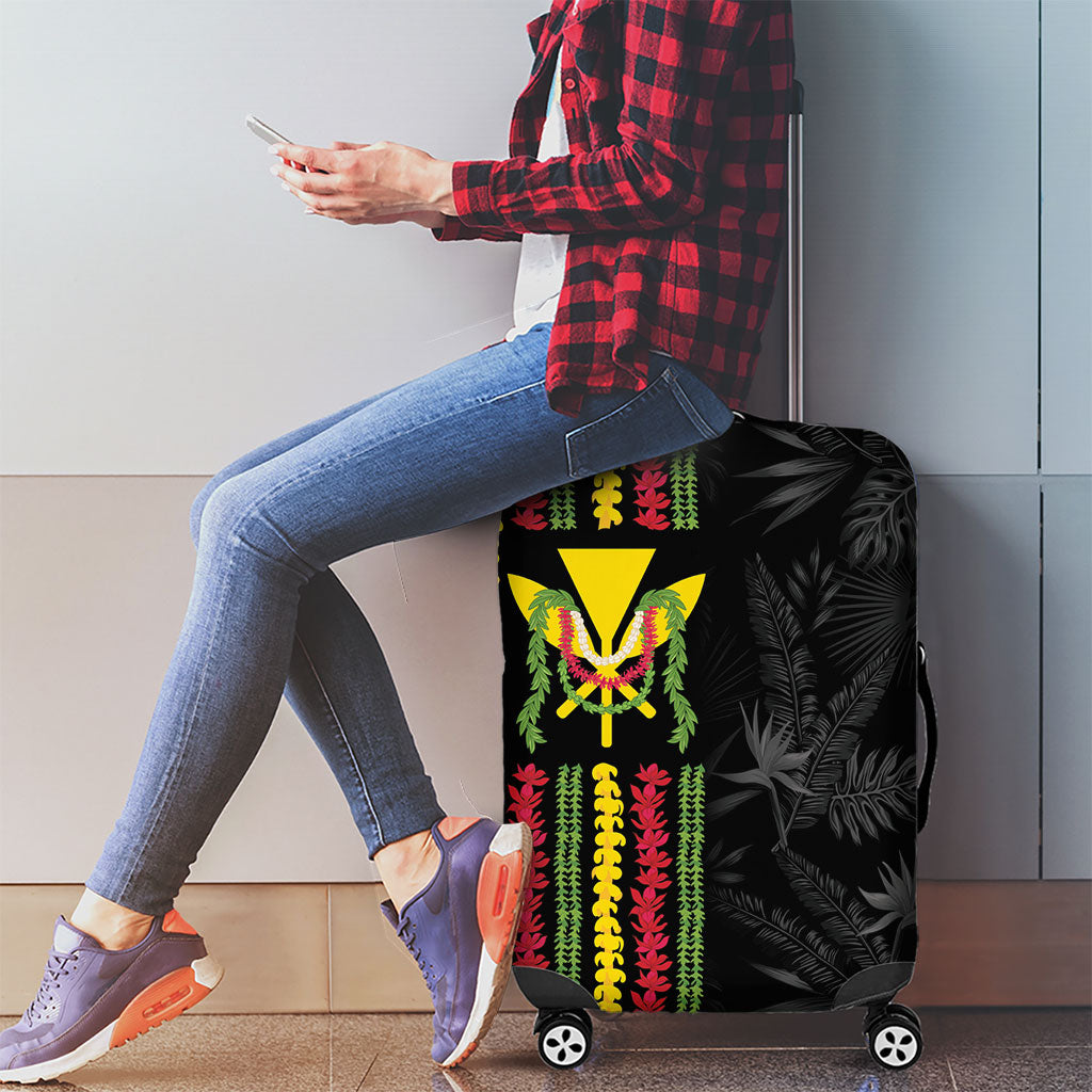 Hawaii Lei Kanaka Maoli Flag Luggage Cover Tropical Vibes LT05 - Polynesian Pride