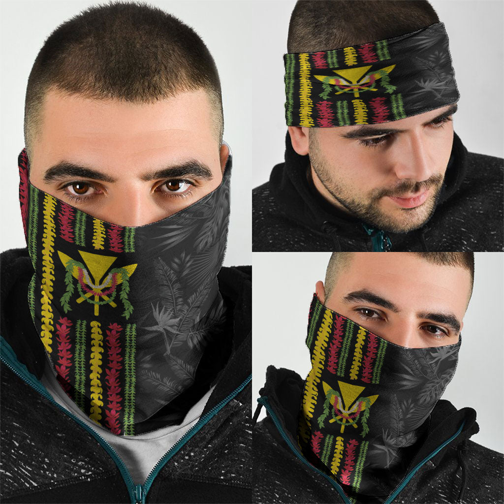 Hawaii Lei Kanaka Maoli Flag Neck Gaiter Tropical Vibes LT05 - Polynesian Pride