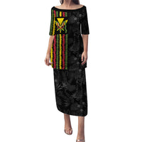 Hawaii Lei Kanaka Maoli Flag Puletasi Tropical Vibes LT05 Long Dress Black - Polynesian Pride