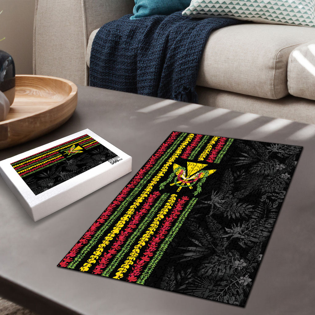 Hawaii Lei Kanaka Maoli Flag Puzzle Tropical Vibes LT05 - Polynesian Pride