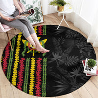 Hawaii Lei Kanaka Maoli Flag Round Carpet Tropical Vibes LT05 - Polynesian Pride