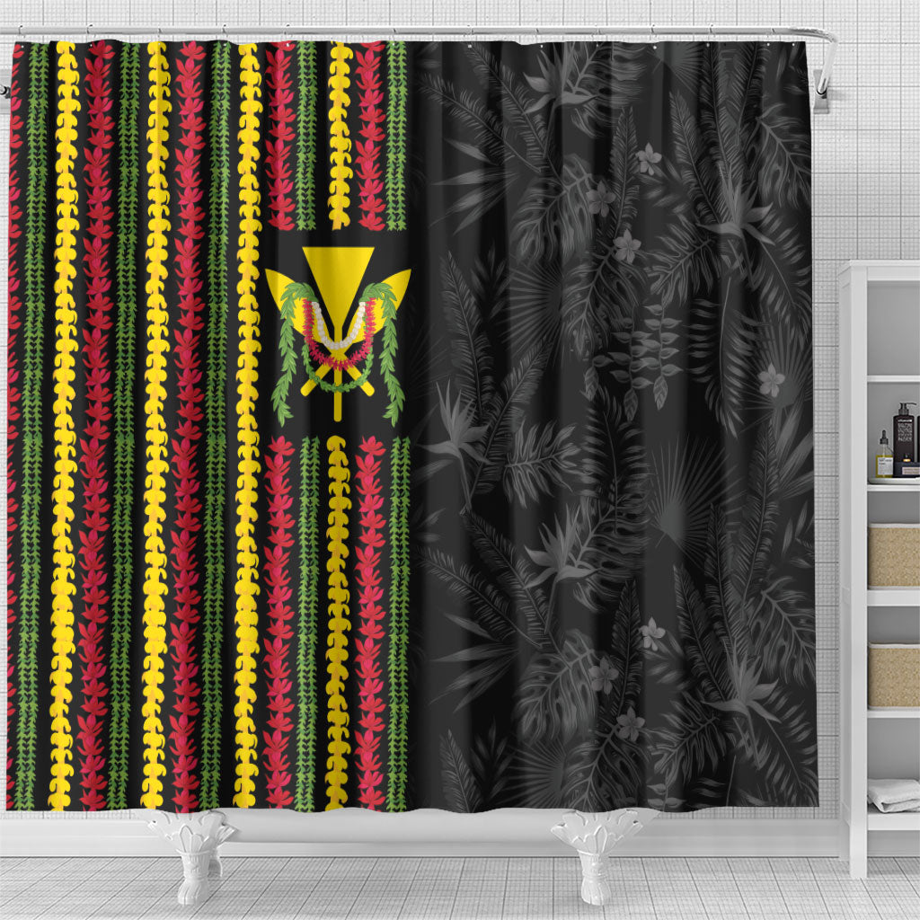 Hawaii Lei Kanaka Maoli Flag Shower Curtain Tropical Vibes LT05 - Polynesian Pride