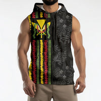 Hawaii Lei Kanaka Maoli Flag Sleeveless Zip Hoodie Tropical Vibes LT05 - Polynesian Pride