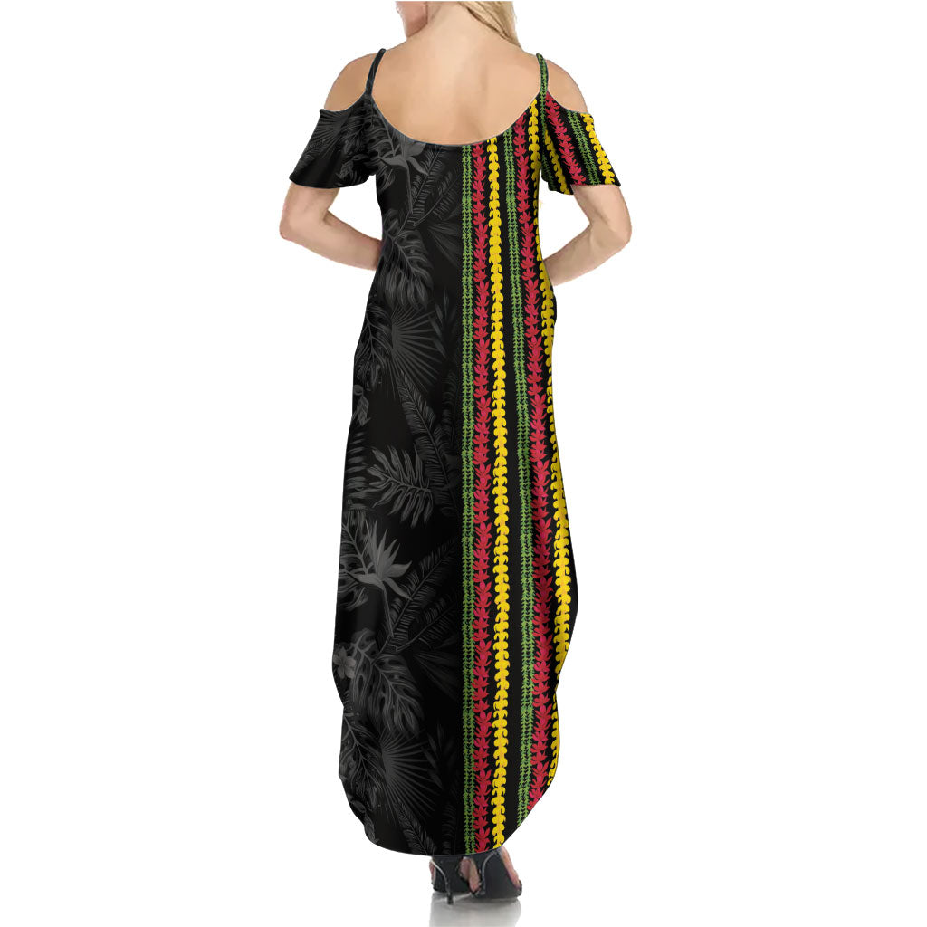 Hawaii Lei Kanaka Maoli Flag Summer Maxi Dress Tropical Vibes LT05 - Polynesian Pride