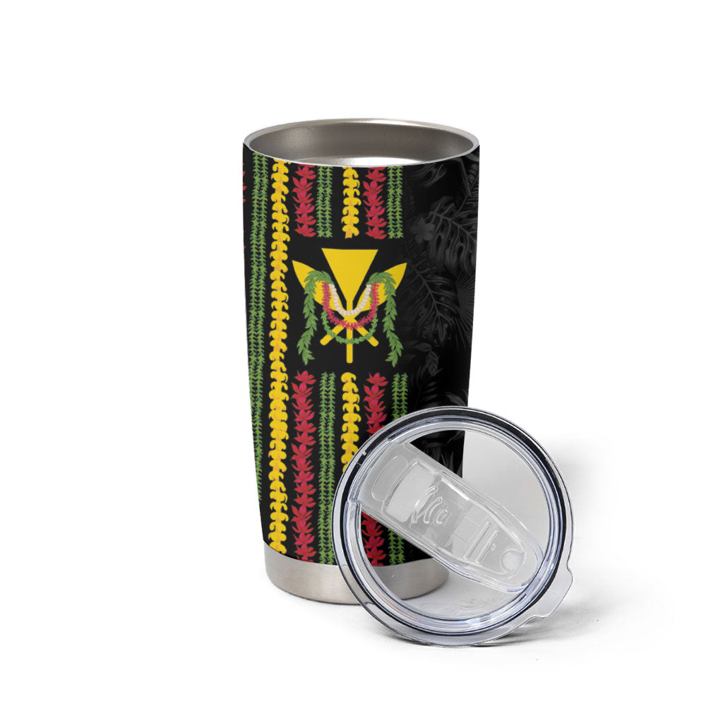 Hawaii Lei Kanaka Maoli Flag Tumbler Cup Tropical Vibes LT05 - Polynesian Pride