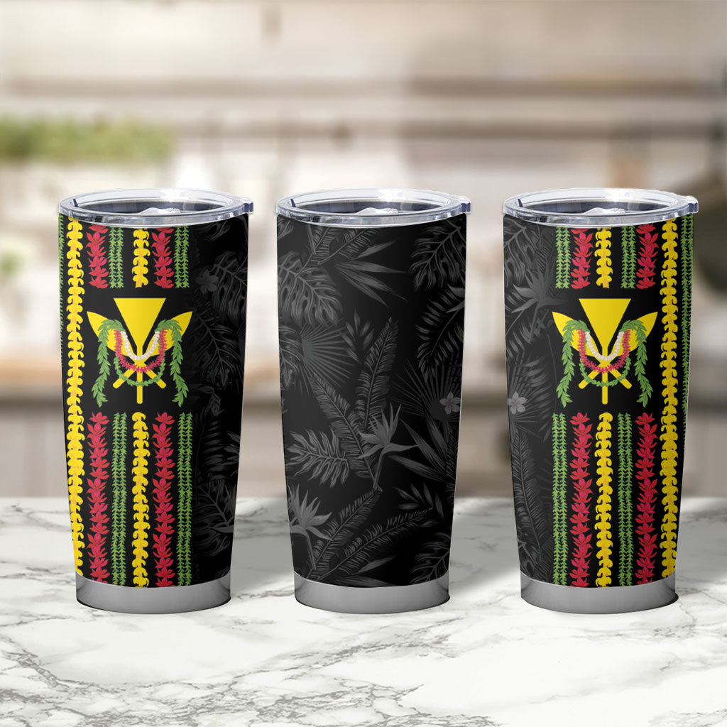 Hawaii Lei Kanaka Maoli Flag Tumbler Cup Tropical Vibes LT05 - Polynesian Pride