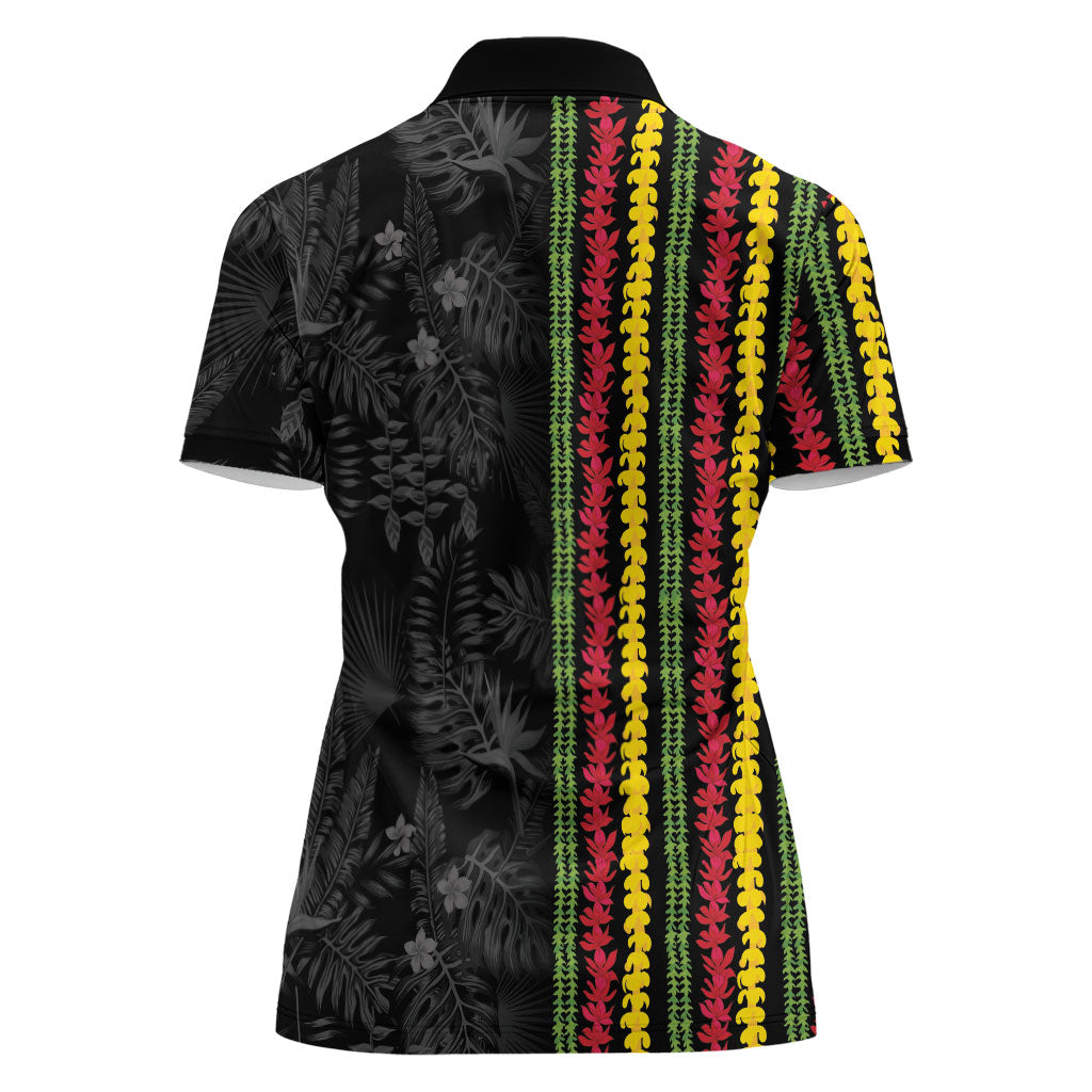 Hawaii Lei Kanaka Maoli Flag Women Polo Shirt Tropical Vibes LT05 - Polynesian Pride