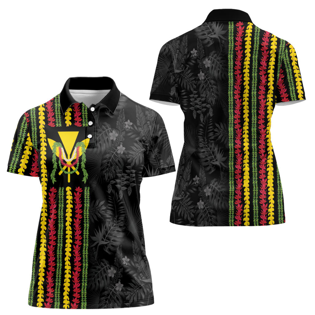 Hawaii Lei Kanaka Maoli Flag Women Polo Shirt Tropical Vibes LT05 - Polynesian Pride