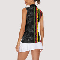 Hawaii Lei Kanaka Maoli Flag Women Sleeveless Polo Shirt Tropical Vibes LT05 - Polynesian Pride