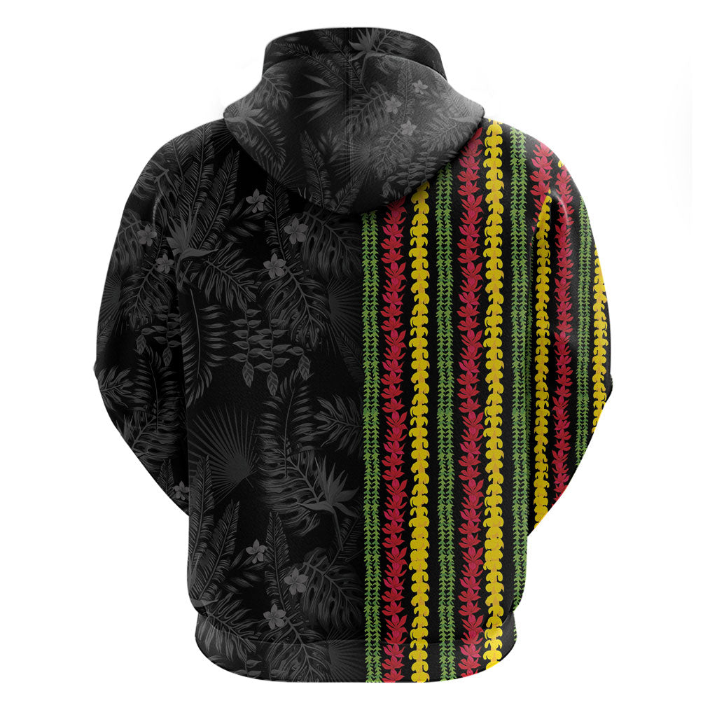 Hawaii Lei Kanaka Maoli Flag Zip Hoodie Tropical Vibes LT05 - Polynesian Pride