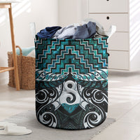 New Zealand Maori Laundry Basket Poutama Pikorua - Single Twist Paua Shell