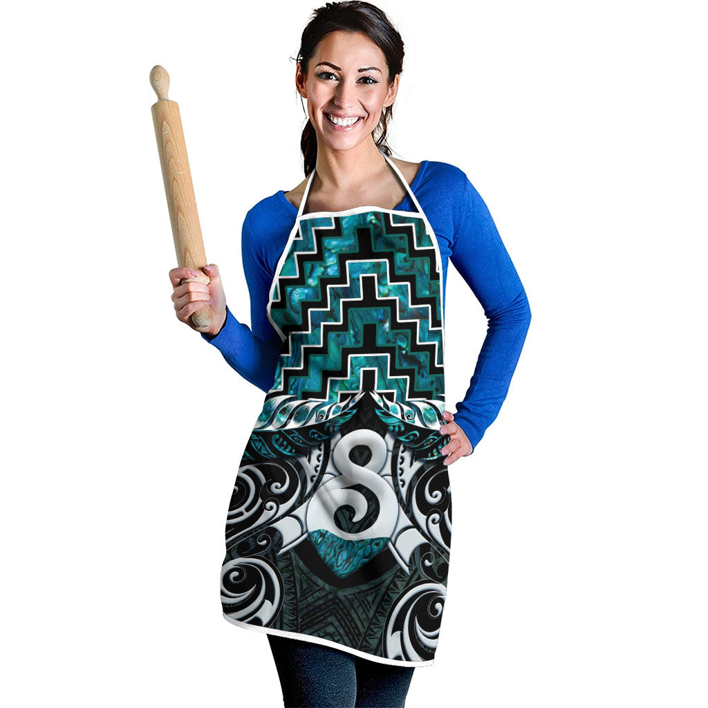 New Zealand Maori Apron Poutama Pikorua - Single Twist Paua Shell