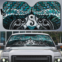 New Zealand Maori Auto Sun Shade Poutama Pikorua - Single Twist Paua Shell