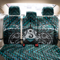 New Zealand Maori Back Car Seat Cover Poutama Pikorua - Single Twist Paua Shell