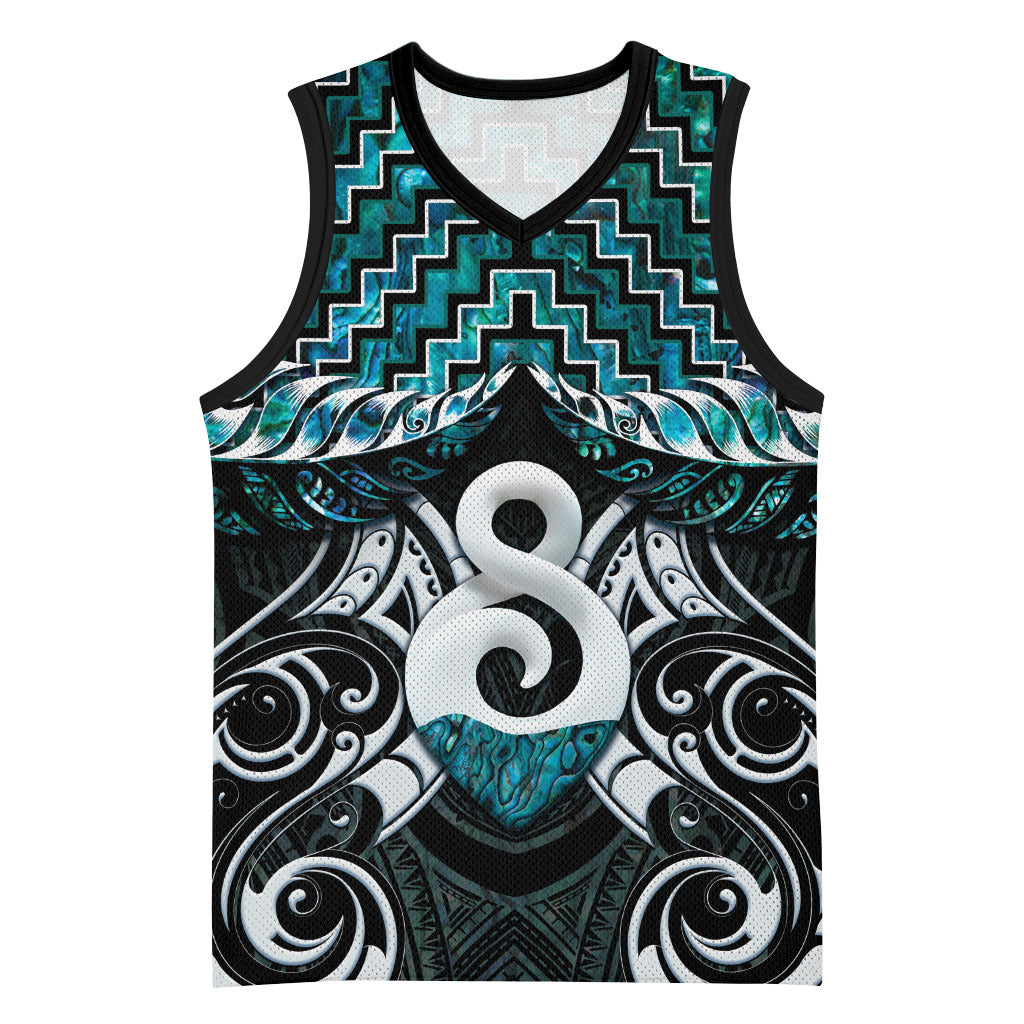 New Zealand Maori Basketball Jersey Poutama Pikorua - Single Twist Paua Shell