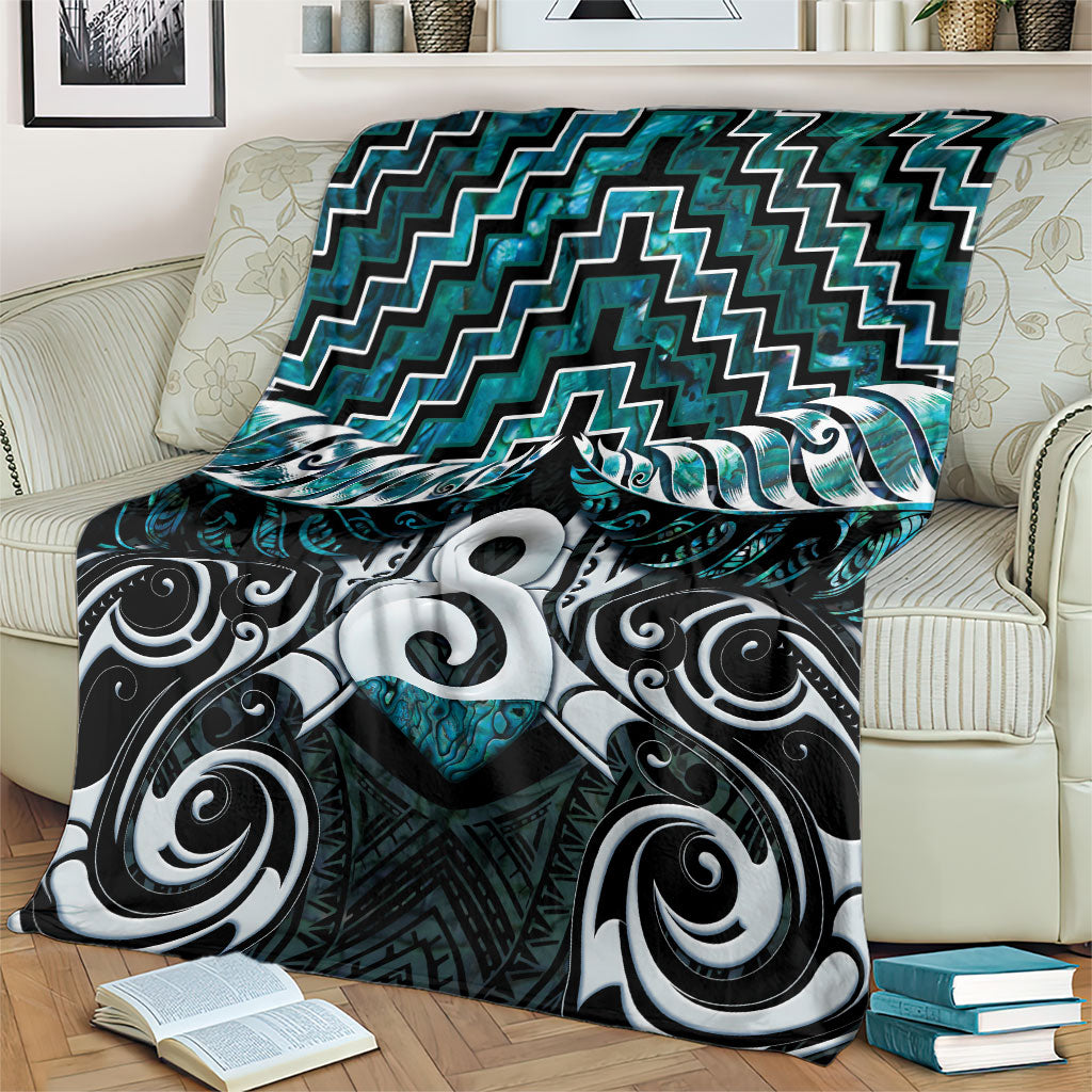 New Zealand Maori Blanket Poutama Pikorua - Single Twist Paua Shell