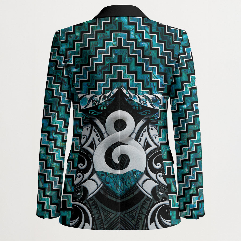New Zealand Maori Blazer Poutama Pikorua - Single Twist Paua Shell