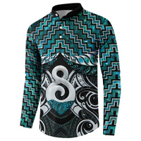 New Zealand Maori Button Sweatshirt Poutama Pikorua - Single Twist Paua Shell