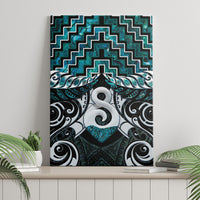 New Zealand Maori Canvas Wall Art Poutama Pikorua - Single Twist Paua Shell