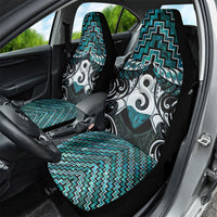 New Zealand Maori Car Seat Cover Poutama Pikorua - Single Twist Paua Shell