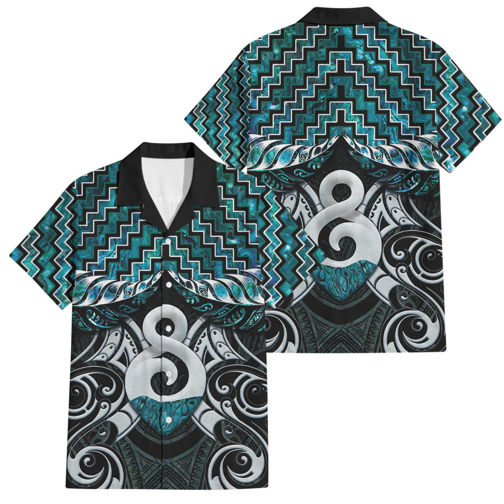 New Zealand Maori Family Matching Mermaid Dress and Hawaiian Shirt Poutama Pikorua - Single Twist Paua Shell