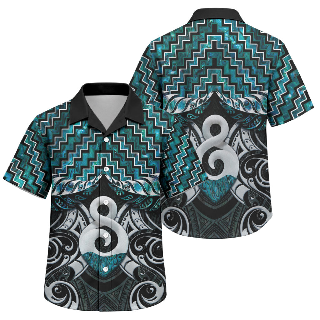 New Zealand Maori Family Matching Mermaid Dress and Hawaiian Shirt Poutama Pikorua - Single Twist Paua Shell