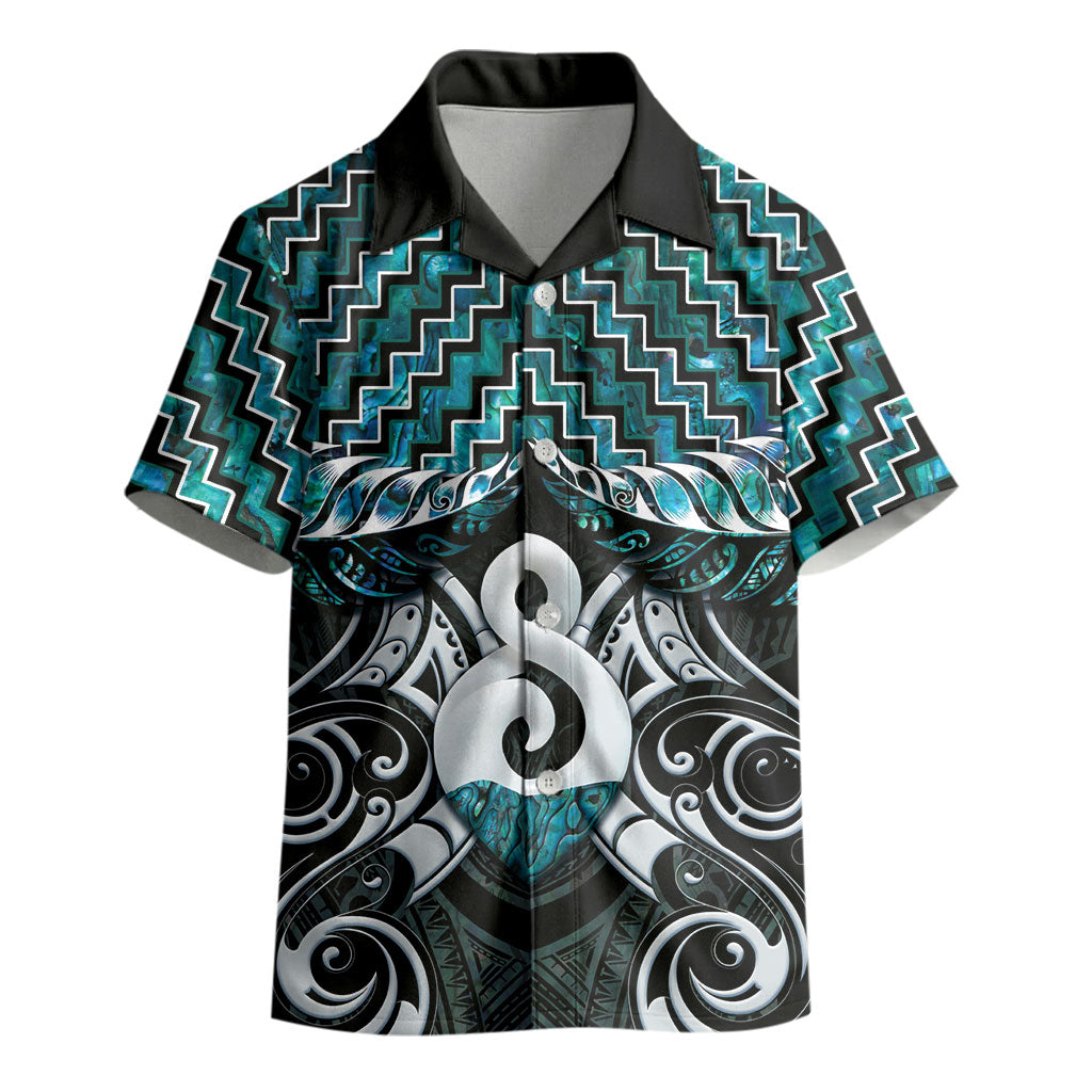 New Zealand Maori Kid Hawaiian Shirt Poutama Pikorua - Single Twist Paua Shell