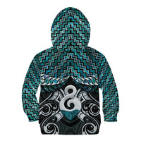 New Zealand Maori Kid Hoodie Poutama Pikorua - Single Twist Paua Shell