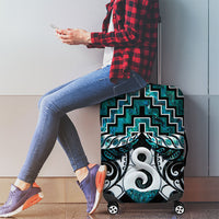 New Zealand Maori Luggage Cover Poutama Pikorua - Single Twist Paua Shell