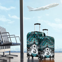 New Zealand Maori Luggage Cover Poutama Pikorua - Single Twist Paua Shell