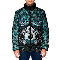 New Zealand Maori Padded Jacket Poutama Pikorua - Single Twist Paua Shell