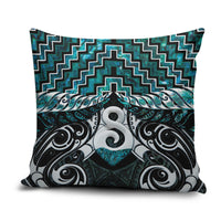 New Zealand Maori Pillow Cover Poutama Pikorua - Single Twist Paua Shell