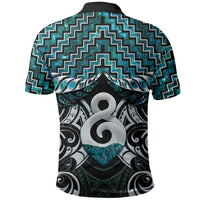 New Zealand Maori Polo Shirt Poutama Pikorua - Single Twist Paua Shell LT05 - Polynesian Pride
