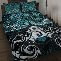 New Zealand Maori Quilt Bed Set Poutama Pikorua - Single Twist Paua Shell