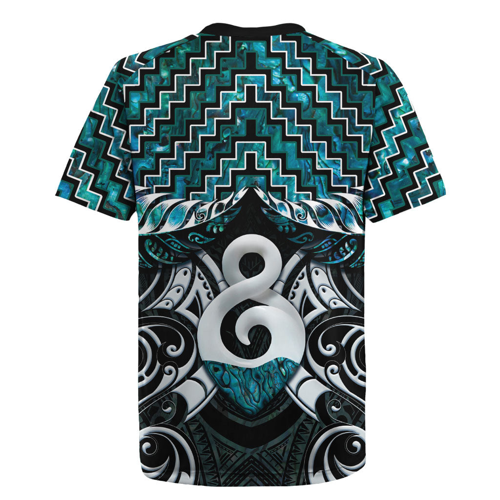 New Zealand Maori Rugby Jersey Poutama Pikorua - Single Twist Paua Shell