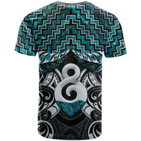 New Zealand Maori T Shirt Poutama Pikorua - Single Twist Paua Shell