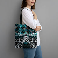 New Zealand Maori Tote Bag Poutama Pikorua - Single Twist Paua Shell