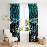 New Zealand Maori Window Curtain Poutama Pikorua - Single Twist Paua Shell