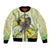 New Zealand Piwakawaka Fantail Bird Bomber Jacket With Kowhai Flowers