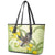 New Zealand Piwakawaka Fantail Bird Leather Tote Bag With Kowhai Flowers