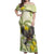 New Zealand Piwakawaka Fantail Bird Off Shoulder Maxi Dress With Kowhai Flowers