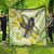 New Zealand Piwakawaka Fantail Bird Quilt With Kowhai Flowers