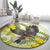 New Zealand Piwakawaka Fantail Bird Round Carpet With Kowhai Flowers