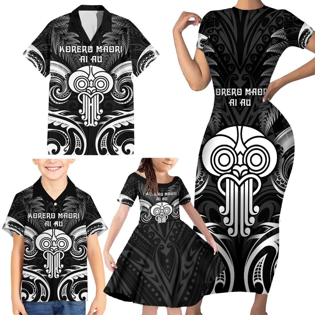 New Zealand Te Reo Maori Family Matching Short Sleeve Bodycon Dress and Hawaiian Shirt Korero Maori Ai Au LT05 - Polynesian Pride