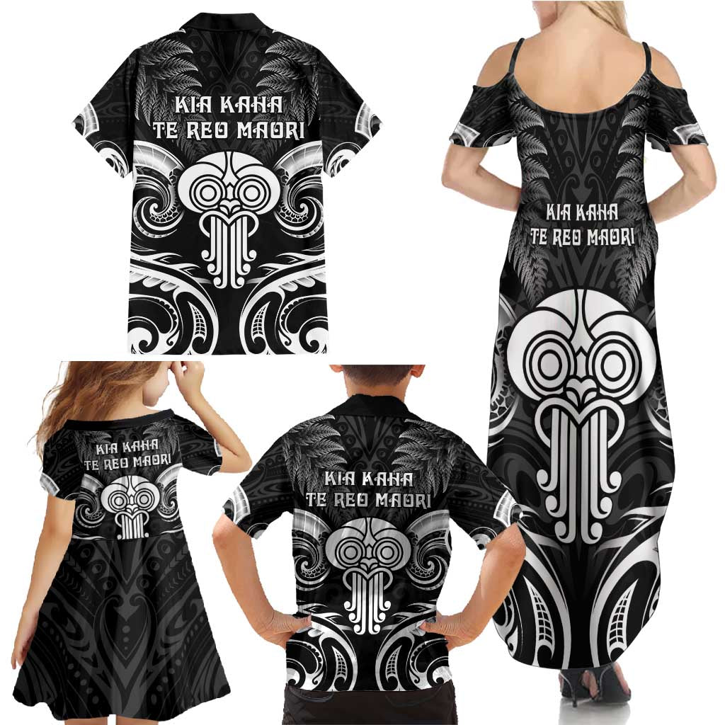 New Zealand Te Reo Maori Family Matching Summer Maxi Dress and Hawaiian Shirt Korero Maori Ai Au