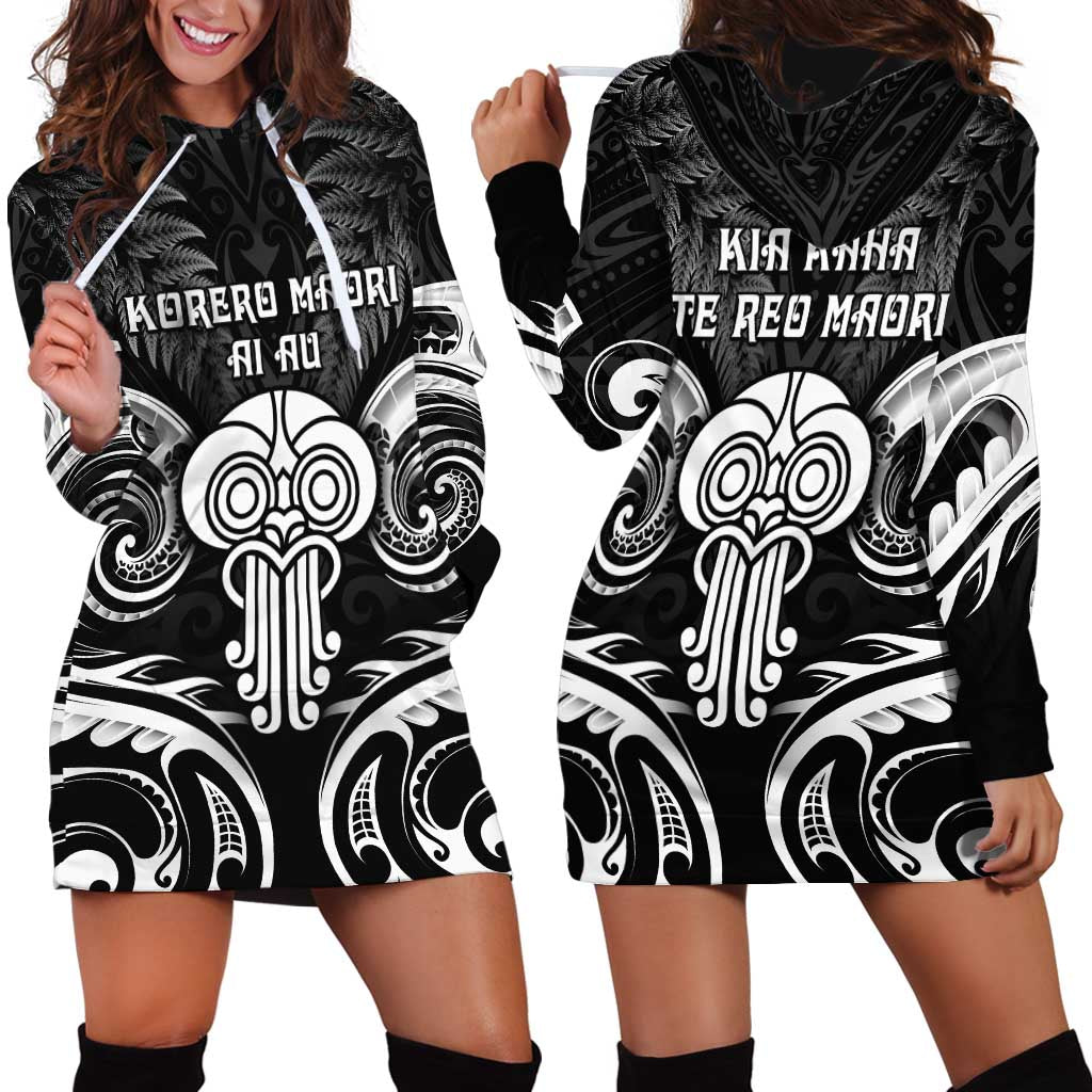 New Zealand Te Reo Maori Hoodie Dress Korero Maori Ai Au LT05 - Polynesian Pride
